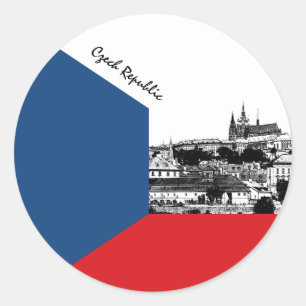Tschechischer Aufkleber, patriotisch, Prag, Tschec Runder Aufkleber