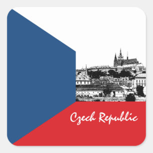 tschechischer Aufkleber, Prag, patriotische, tsche Quadratischer Aufkleber
