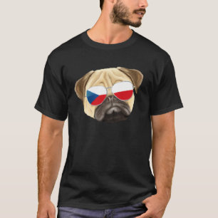 Tschechischer Flaggen-Mops Hund Tschechien Tasche T-Shirt