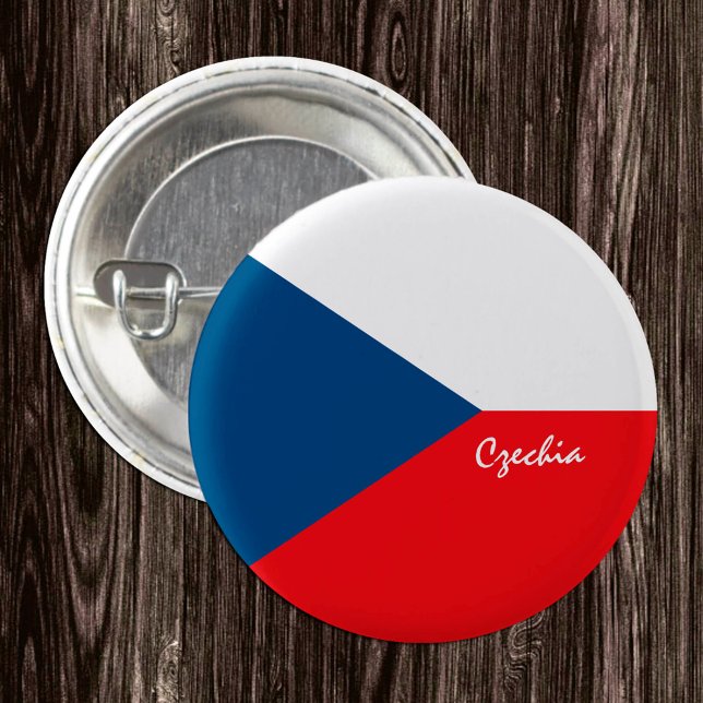tschechischer Knopf, patriotische tschechische Fla Button (Von Creator hochgeladen)