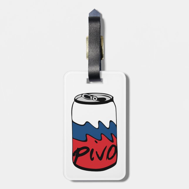 Tschechisches Bier (Pivo) Gepäckanhänger (Rückseite vertikal)