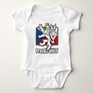 Tschechisches Löwe-Wappen Flagge Baby Strampler