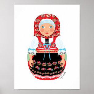 Tschechisches Matryoshka-Plakat Poster