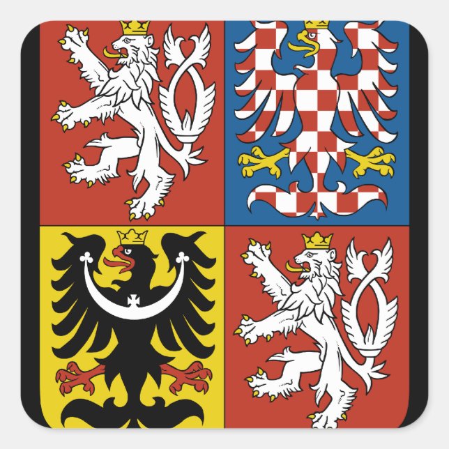 tschechisches Symbol Quadratischer Aufkleber (Vorderseite)
