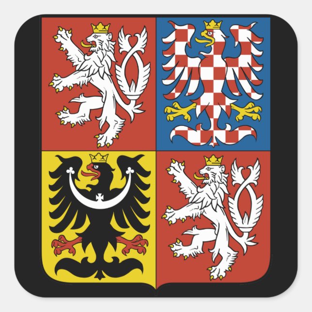 tschechisches Symbol Quadratischer Aufkleber (Vorderseite)