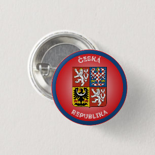 Tschechisches Wappen Kreisform Button