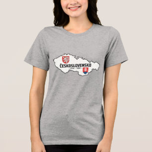 Tschechoslowakei 1918-1992 Vintage-Karte abgenutzt Tri-Blend Shirt