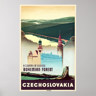 Tschechoslowakei Bohemischer Wald Print Poster