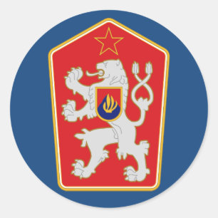 Tschechoslowakei - Wappen (1960–1990) Aufkleber. Runder Aufkleber