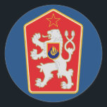 Tschechoslowakei - Wappen-Aufkleber (1960-1990). Runder Aufkleber<br><div class="desc">Die Tschechoslowakei war ein souveräner Staat in Mitteleuropa,  der von Oktober 1918,  als sie ihre Unabhängigkeit vom österreichisch-ungarischen Reich erklärte,  bis zu seiner friedlichen Auflösung in der Tschechischen Republik und der Slowakei am 1. Januar 1993 bestand.</div>