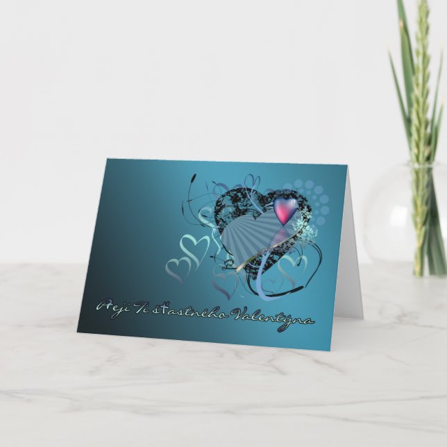 Tschechoslowakische Valentinstaggrußkarte - er Feiertagskarte (Vorderseite)