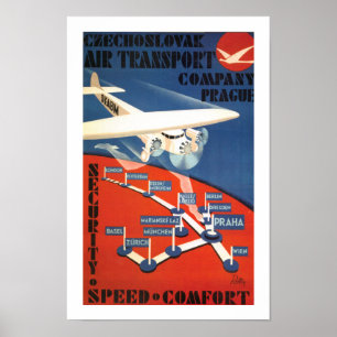 Tschechoslowakischer Luftverkehr Poster
