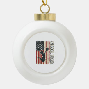 Tscheer Papa USA Flagge Vintage Cheer Design_1 Keramik Kugel-Ornament