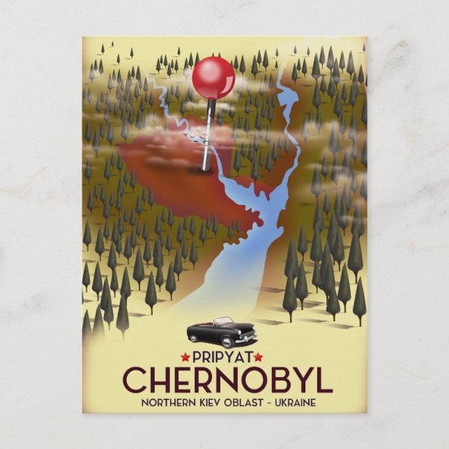 Tschernobyl, Pripyat, ukraine Reiseplakat Postkarte (Vorderseite)
