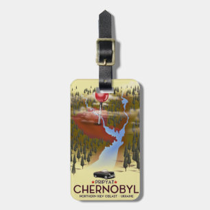 Tschernobyl, Pripyat, ukrainischer Reiseausdruck Gepäckanhänger