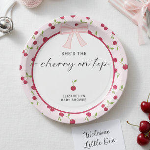 Tscherry On Top Baby Shower Coquette Rosa Süß Pappteller