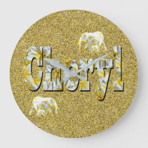 Tscherylname mit französischer Blume,   Große Wanduhr