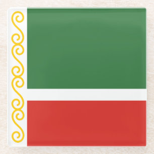 Tschetschenien-Flagge Glasuntersetzer