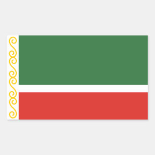 Tschetschenien-Flagge Rechteckiger Aufkleber