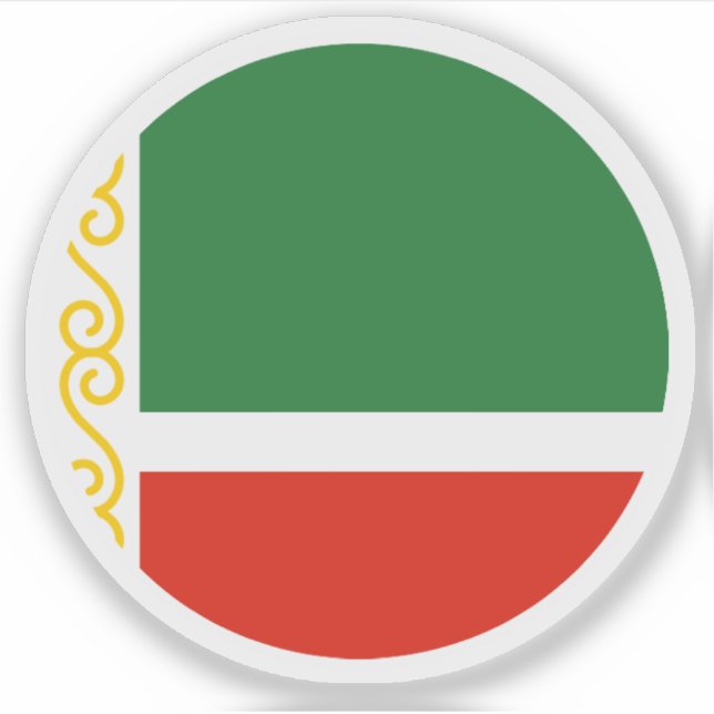 Tschetschenien-Flagge-Rund-Aufkleber Aufkleber (Vorderseite)