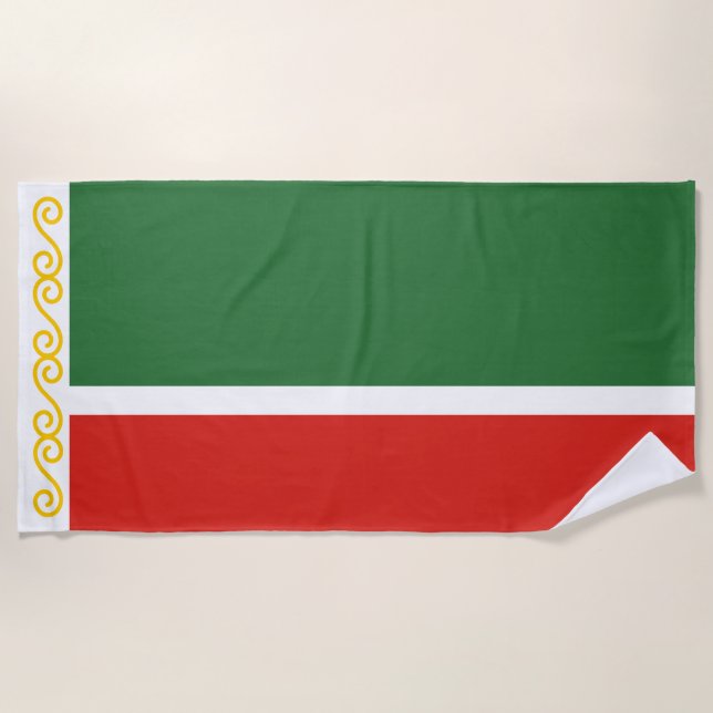 Tschetschenien-Flagge Strandtuch (Vorderseite)