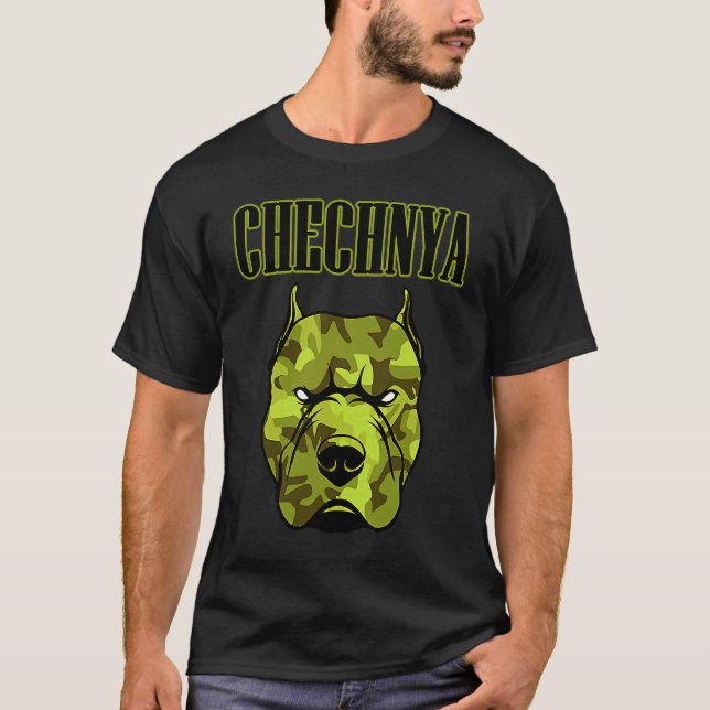 Tschetschenischer Pitbull Tschetschenien Kämpfer T T-Shirt (Vorderseite)