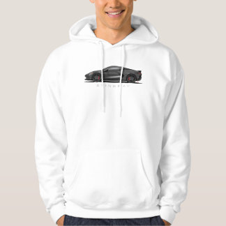 Tschevy Corvette C8 schwarze Illustration Hoodie