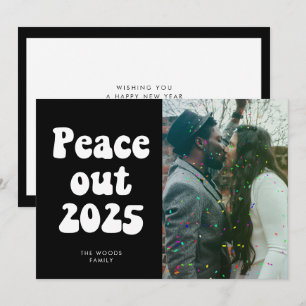 Tschüss 2025 Retro-Vintage-Neujahrsfoto Ferien Feiertagskarte
