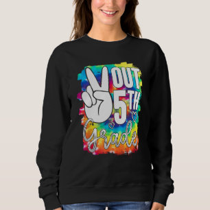 Tschüss 5. Klasse Tie-Dye Letzter Schultag Gra Sweatshirt
