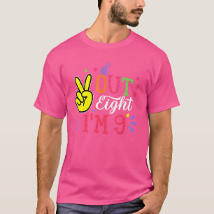 Tschüss acht ich bin 9 Geburtstag 9. Junge Mädchen T-Shirt