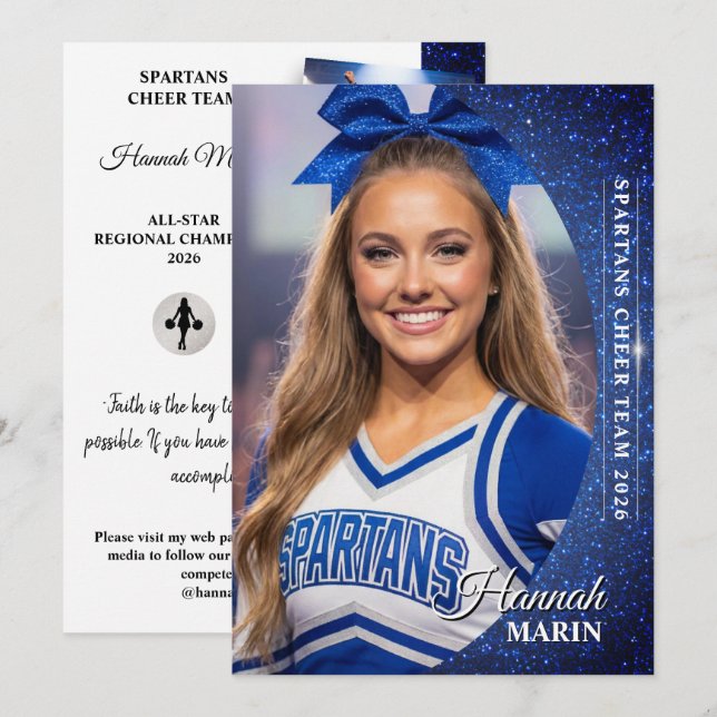 Tschüss Autogrammkarte Glitzer Cheer Foto Karten (Vorne/Hinten)