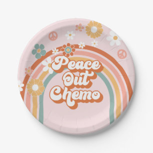 Tschüss Chemotherapie Hippie Regenbogen Pappteller