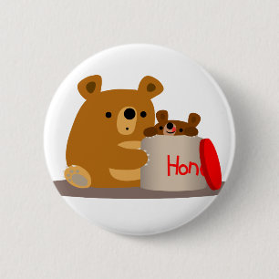 Tschüss dir Honey! Niedlicher Cartoon Bears Button