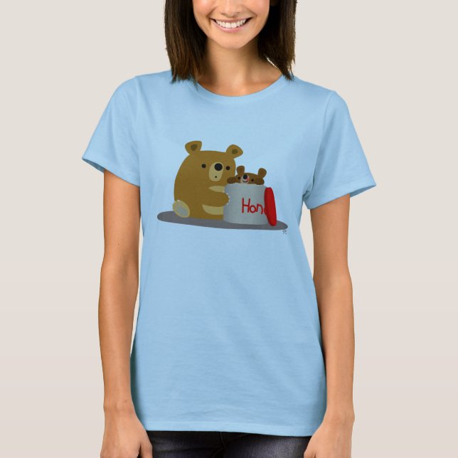 Tschüss dir Honey! Niedlicher Cartoon Bears T - Sh T-Shirt (Vorderseite)