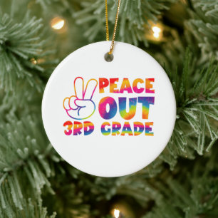 Tschüss dritte Klasse Tie-Dye letzter Tag 3. Klass Keramik Ornament