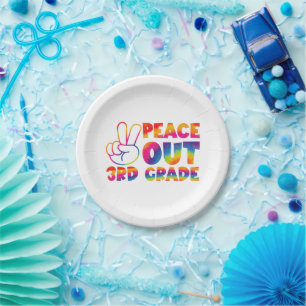 Tschüss dritte Klasse Tie-Dye letzter Tag 3. Klass Pappteller