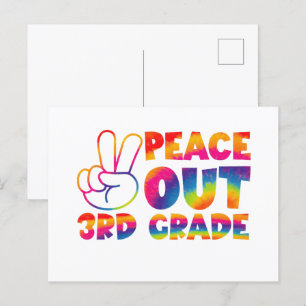 Tschüss dritte Klasse Tie-Dye letzter Tag 3. Klass Postkarte