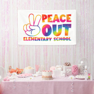 Tschüss Grundschule Tie-Dye letzter Tag  Banner