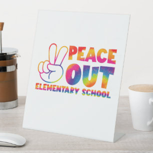 Tschüss Grundschule Tie-Dye letzter Tag  Sockelschild