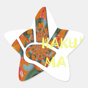 Tschüss: Hakuna Matata Vibes Schild Stern-Aufkleber