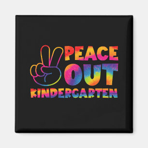 Tschüss Kindergarten Tie Dye Letzter Schultag Magnet