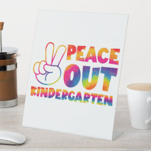 Tschüss Kindergarten Tie Dye letzter Schultag Sockelschild