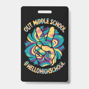 Tschüss Mittelstufe Hallo High School Tie Dye  Ausweis