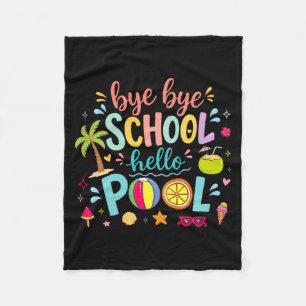 Tschüss Schule Hallo Pool Kantinenfrau Sommer Fleecedecke