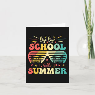 Tschüss Schule Hallo Sommer Glücklicher Letzter Sc Karte