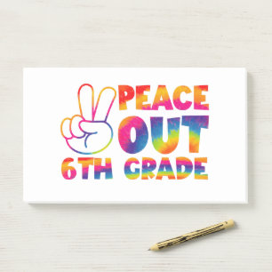 Tschüss sechste Klasse Tie-Dye letzter Tag 6. Klas Post-it Klebezettel