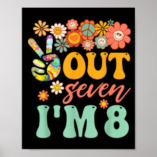 Tschüss sieben 8 groovy 8. herzlichen Glückwunsch Poster