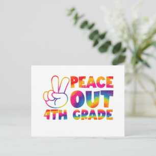 Tschüss vierte Klasse Tie-Dye letzter Tag 4. Klass Postkarte