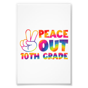 Tschüss Zehnte Klasse Tie-Dye Letzter Tag 10. Klas Fotodruck