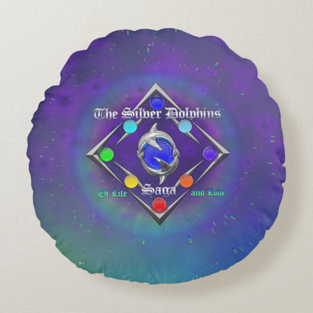 TSDS: Aus Leben und Liebe Logo blau und grün Rundes Kissen (Vorderseite)